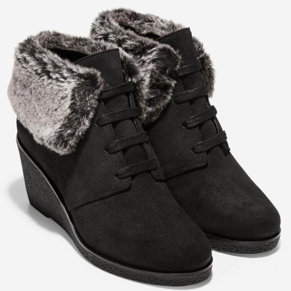 NWOT Cole Haan Coralie Wedge Waterproof Suede Boots size 10B